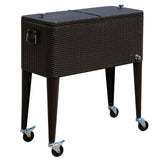 Rolling 80-Quart Patio Cooler with Locking Wheels