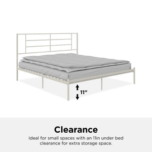 Praxis - King Bed With Simple Headboard - White