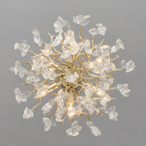 6-Light Chandelier Crystal Ceiling Lamp - Gold Finish