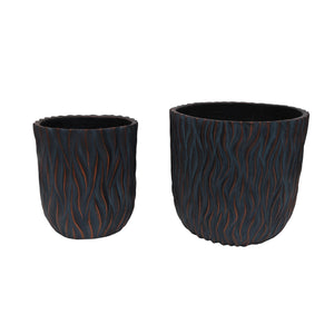 Large Round Planters Set of 2 with Drainage Holes - Magnesium Oxide
