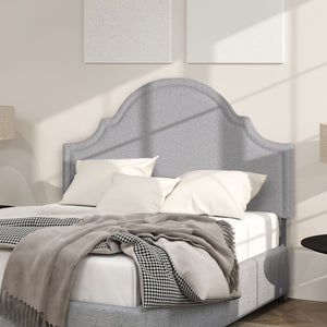 Catherine Upholstered Queen Headboard Light Grey Polyester