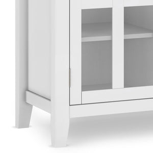 Handcrafted Tall TV Media Stand with Glass Doors and Storage - Multiple Colors