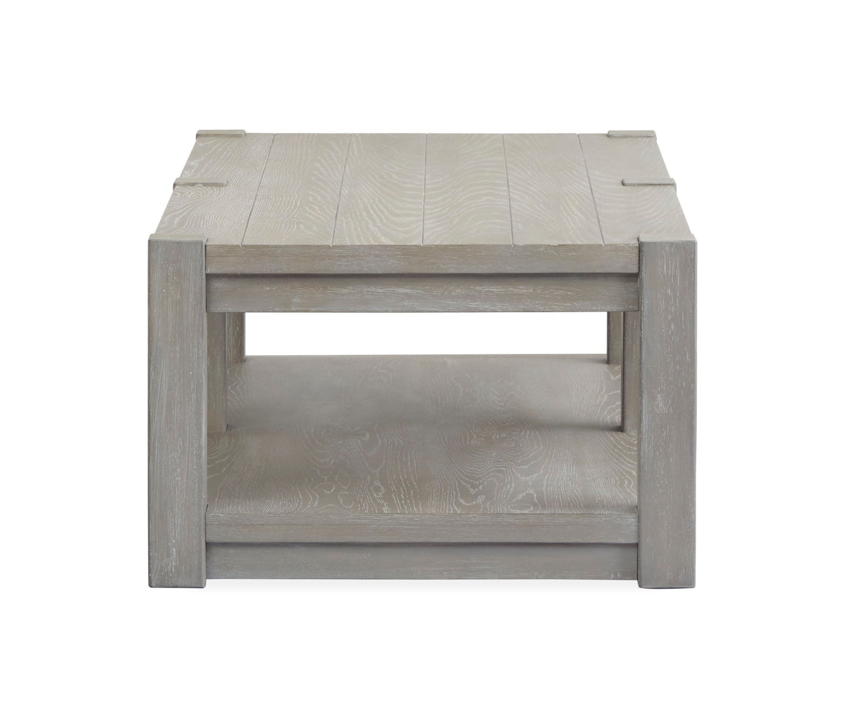 Burgess - Rectangular Shelf Cocktail Table With Casters - Calico Gray