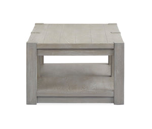 Burgess - Rectangular Shelf Cocktail Table With Casters - Calico Gray