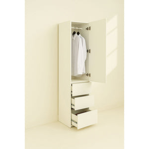 Elise - Modular Closet System With Mirror - White - Wood