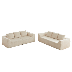 Minimalist 3+3 Seater Corduroy Sofa Set