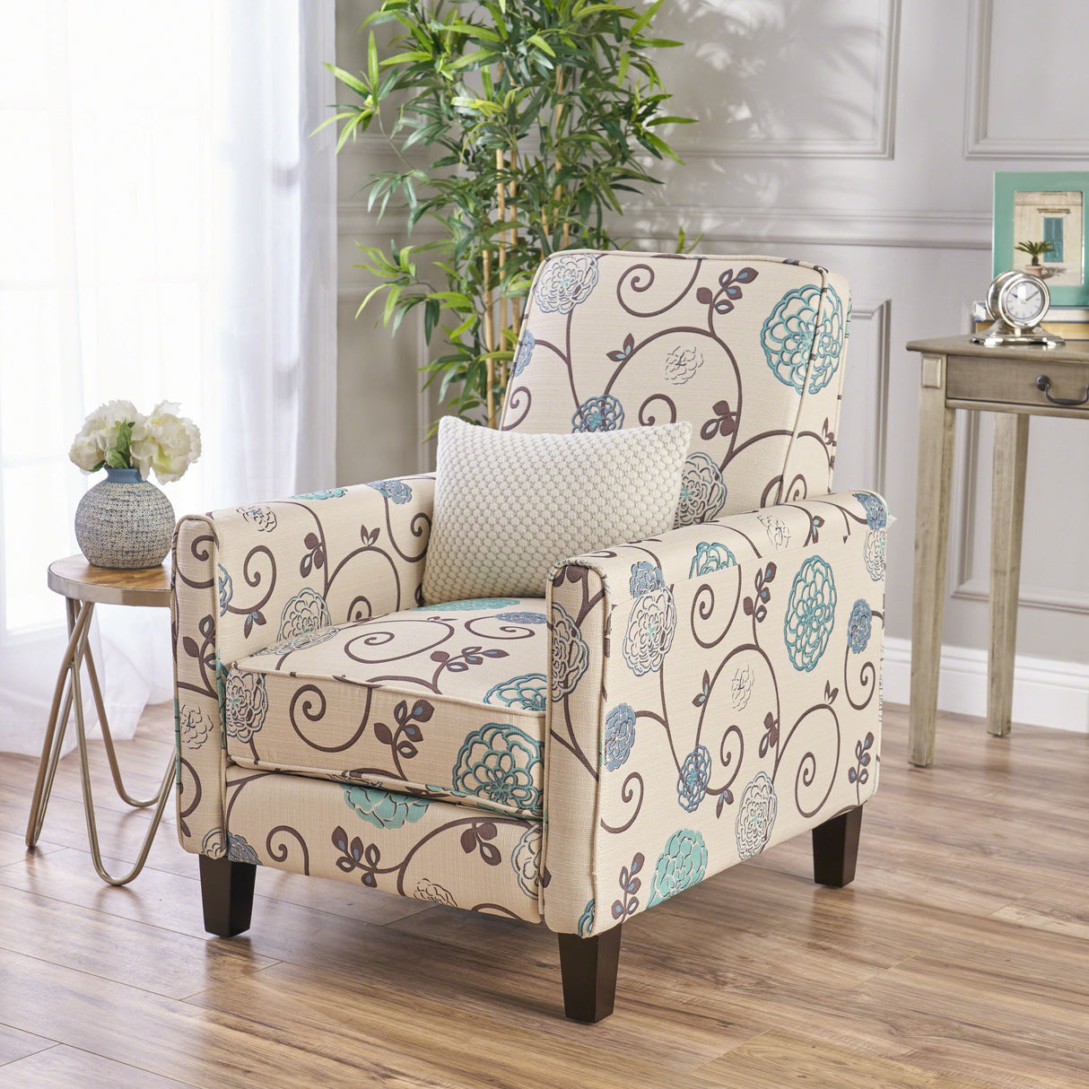 Abernathy Floral Push-Back Recliner of Refined Comfort
