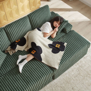 3 Seater Sofa With 2 Ottomans For Living Room