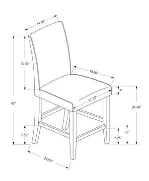 Counter Height Dining Chair Upholstered Look (Set of 2)