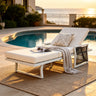 White Iron Outdoor Chaise Lounge