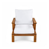 Acacia Wood Outdoor Sofa Set for 4 with Cushions and Coffee Table