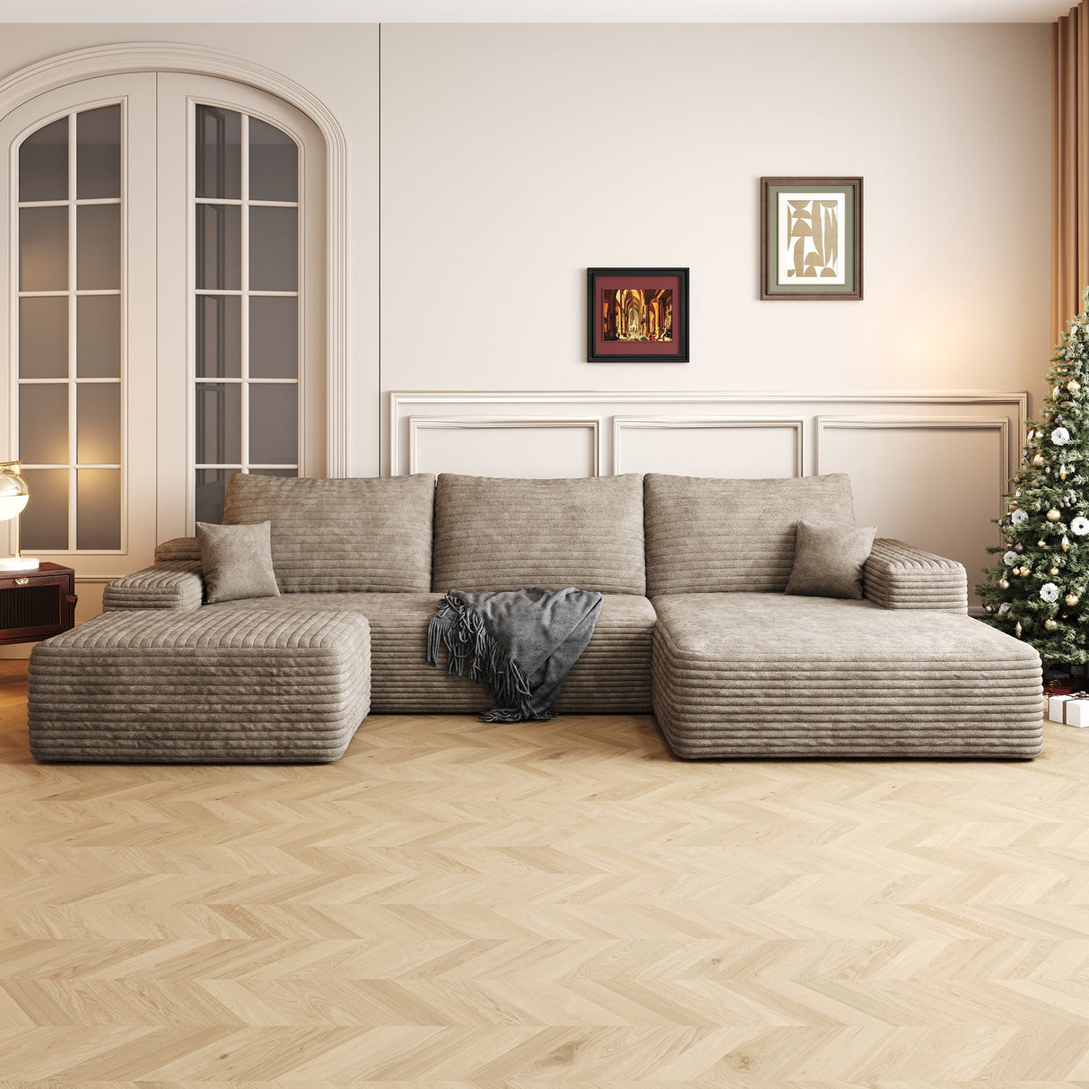 107" Cloud Sectional Sofa with Ottoman