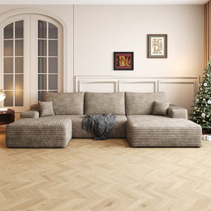 107" Cloud Sectional Sofa with Ottoman