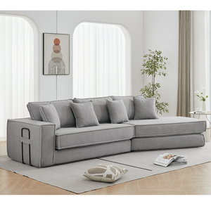 Folding Convertible 3-Seat Sleeper Sofa Bed in Gray