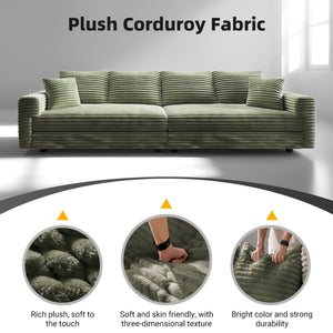 Convertible Deep Seat Sofa With Soft Pillows And Ottomans