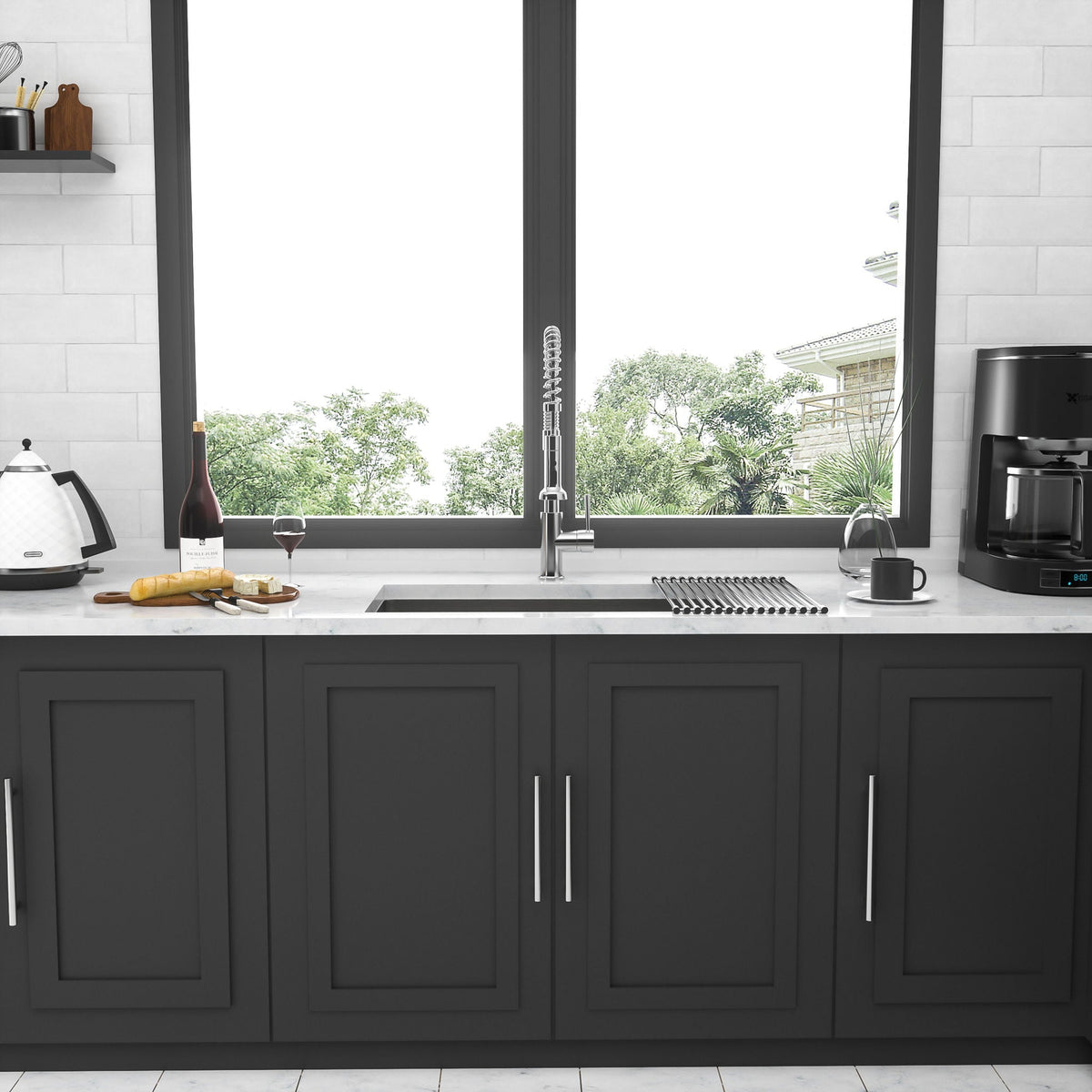 Modern Undermount Stainless Steel Kitchen Sink 16 Gauge, Deep Single Bowl