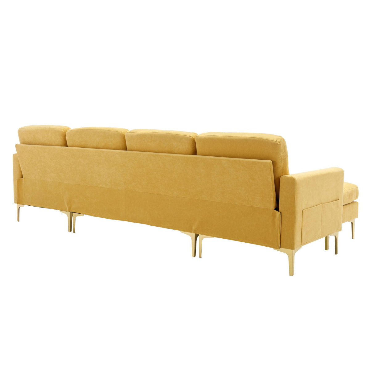 Modern L - Shape Convertible Sectional Sofa With Movable Ottoman