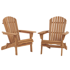 Outdoor Wooden Folding Adirondack Chair Set of 2