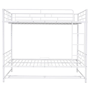 Metal Bunk Bed With Shelf And Guardrails
