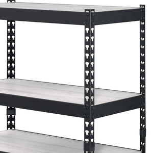 Industrial 4-Tier Bookcase with Adjustable Shelves - Metal & MDF
