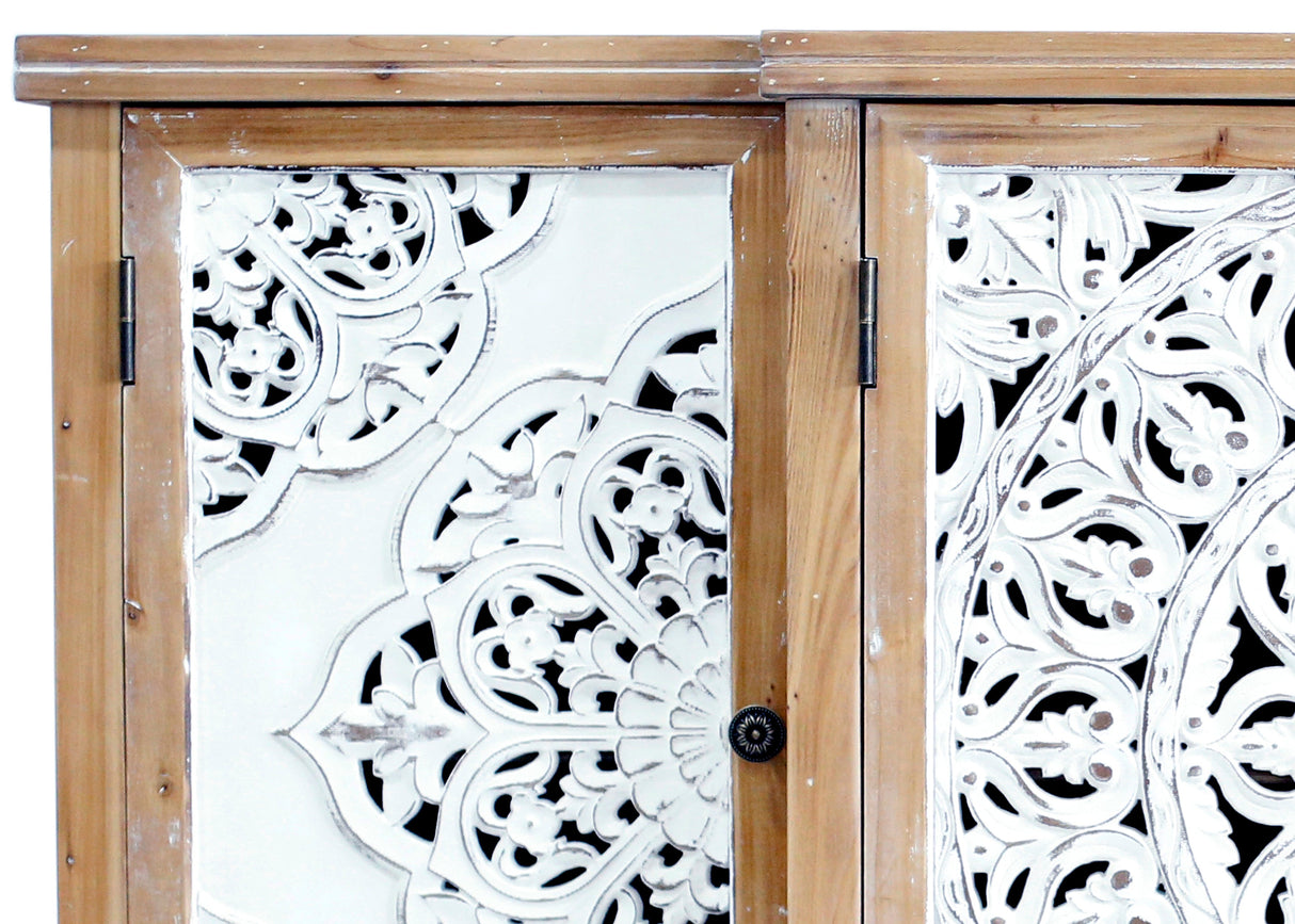 Hollow-Carved Accent Cabinenet