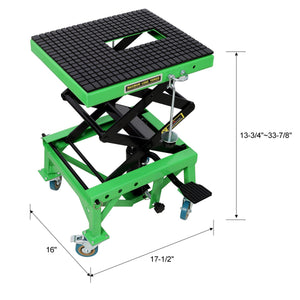 Hydraulic Motorcycle Scissor Jack Lift with Foot Step and Wheels