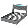 Bed Frame With Storage Headboard, RGB LED Light & USB Charging Station