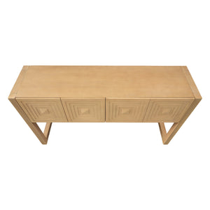 Geometric Carved Console Table with Soft-Close Drawers