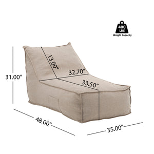 Perry Outdoor Bean Bag Lounge Chair Set of 2 in Beige
