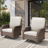 Patio Wicker Rocking Swivel Glider Rocker Chair Set of 2 for Porch