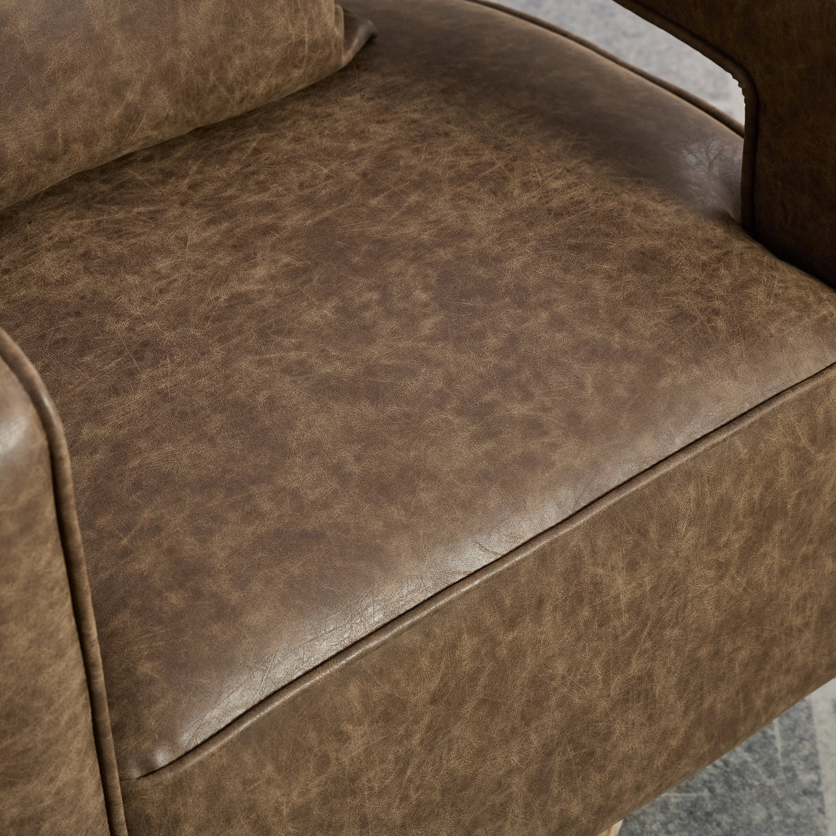 Fernleigh Swivel Accent Open Back Barrel Chair With Weathered Base