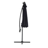 10ft Solar LED Offset Hanging Market Patio Umbrella - Navy Blue
