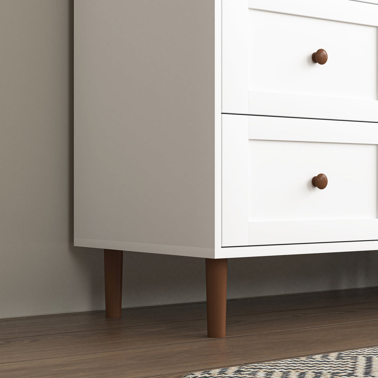 White MDF Display Storage Cabinet with Glass Doors and Adjustable Shelves