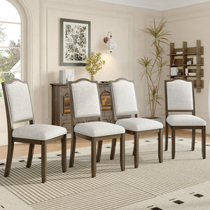 Farmhouse Dining Chairs Set of 4, Upholstered High Back