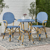 Outdoor PE Rattan and Aluminum 3-Piece French Bistro Set
