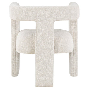 Verda - Upholstered Accent Side Chair In Soft With Rounded Open Back And 3 Leg Base - White