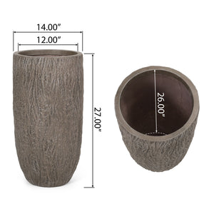 Magnesium Oxide Planter For Outdoor Use - Natural Wood