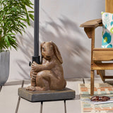 Handcrafted Light Brown Rabbit Concrete Umbrella Base
