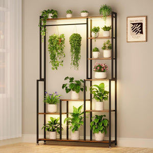 Large Indoor Plant Stand with Grow Light