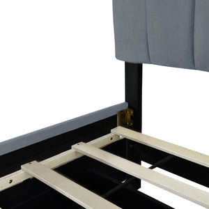 Platform UpholsteredBed With 2 Drawers And Twin Long Trundle