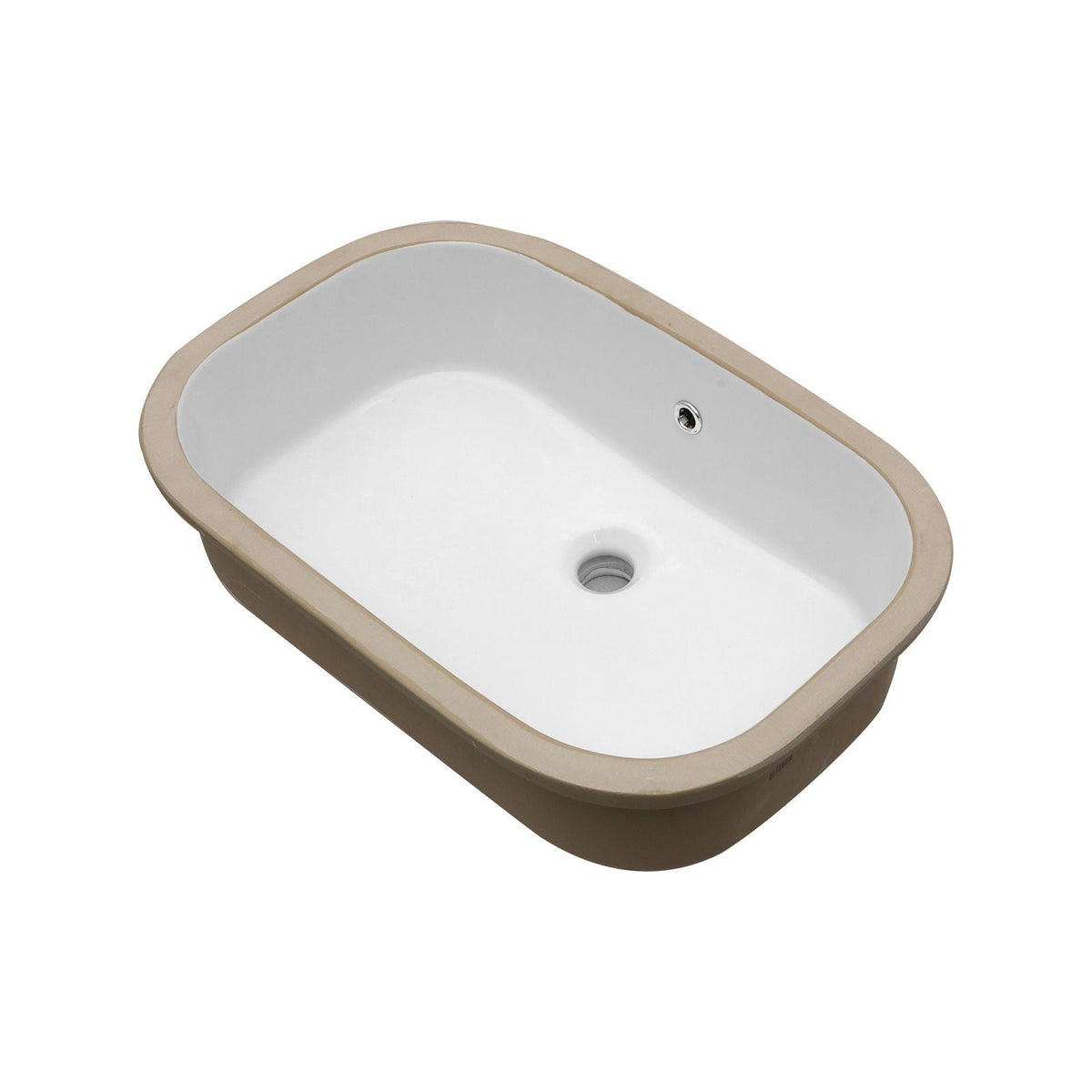 Undermount Bathroom Sink 22" X 15.25" With Overflow Sleek, High Temperature Fired, Stain Resistant, Smooth Polished Surface - White