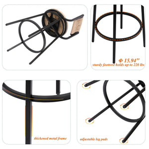 Bar Stools Swivel Counter Chairs With Metal Frame Hand Woven Paper Rope Dining Barstools For Kitchen Counter (Set of 2)