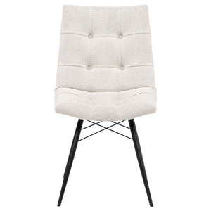 Aiken Fabric Upholstered Dining Side Chair Saddle Stone White (Set of 4)