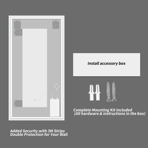 LED Bathroom Vanity Wall Mirror With Straight Edge Design, Frosted Glass Finish, Anti Fog, Dimmable 3 Color Lighting - Silver