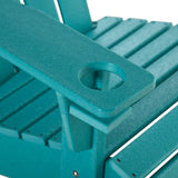 All-weather outdoor adirondack chair with cup holder - light blue