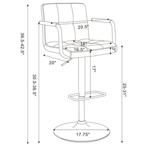 Letitia - Adjustable Height Bar Stool - White