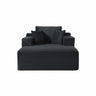 Convertible Chaise Lounge Chair With Wide Armrest & Throw Pillows