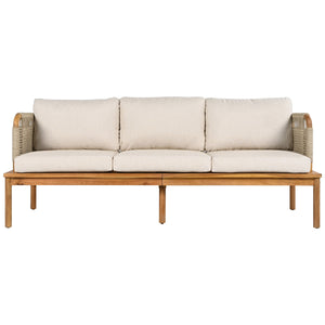 Outdoor 4-piece Acacia Wood and Rope Patio Sofa Set