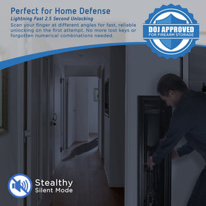 Biometric Rifle Safe with Fingerprint Access – Black