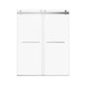 Frameless Double Sliding Soft Close Shower Door, Tempered Glass